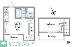 アーベインテラス高円寺 1LDKの間取図画像