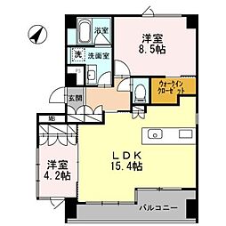 パークフラッツ新宿イーストサイド 2LDKの間取図画像