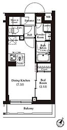 アーバンパーク方南町2 1DKの間取図画像