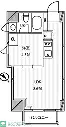コートモデリア広尾 1LDKの間取図画像