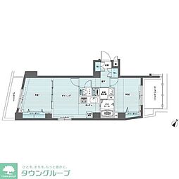 エルミタージュ代田橋 2DKの間取図画像