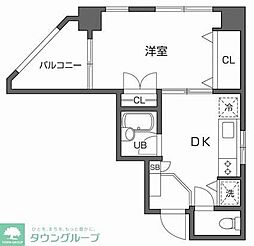 日暮里サンライズマンション 5階1DKの間取り
