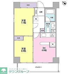 プロスペクト西巣鴨 202 2階2DKの間取り