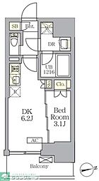 ザ・ライオンズフォーシア文京湯島 1DKの間取図画像
