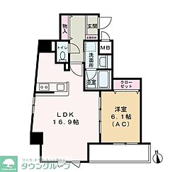 Como Palacio 日暮里 1LDKの間取図画像