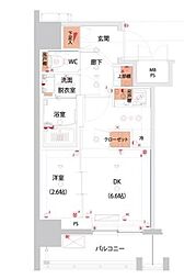 ハーモニーレジデンス山手大塚ザ・ガーデン 1DKの間取図画像