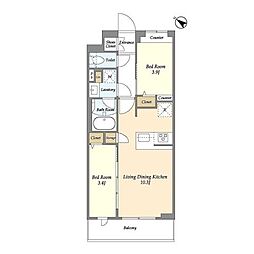 GranCasa王子2 2LDKの間取図画像