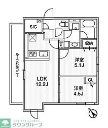 ラヴィエール滝野川 2LDKの間取図画像