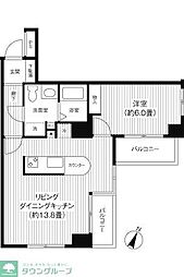 ヒルサイド白山 1LDKの間取図画像
