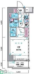 ジェノヴィア南千住2スカイガーデン 1Kの間取図画像