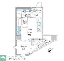デュオフラッツ板橋大山 1DKの間取図画像