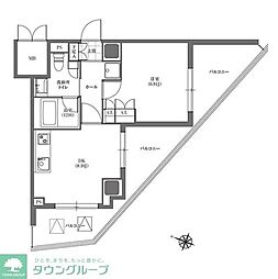 ヒューリック板橋 1LDKの間取図画像