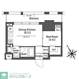 BluRock後楽園 1DKの間取図画像