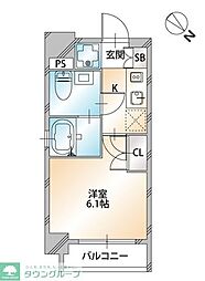パーク巣鴨 1Kの間取図画像