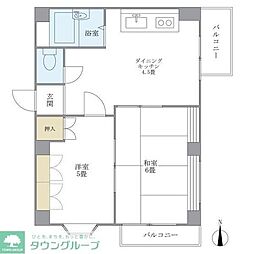 メゾン西ヶ原 2DKの間取図画像