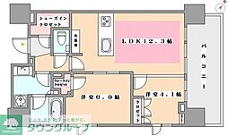 ルジェンテ駒込六義園リビオレゾン 2LDKの間取図画像