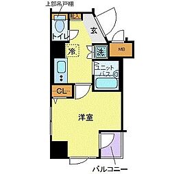 フォルトゥナ文京後楽園 1Kの間取図画像