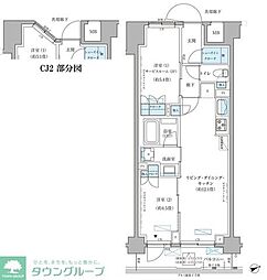 パークアクシス文京本郷 2LDKの間取図画像