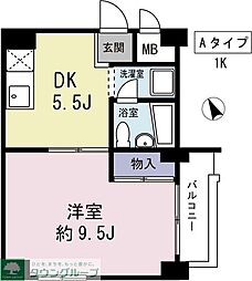 アパルトマン喜美よし 1DKの間取図画像