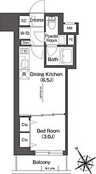 BluRock後楽園 1DKの間取図画像