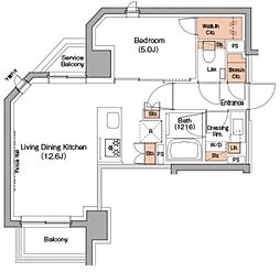 ザ・パークハビオ根岸三丁目 1LDKの間取図画像