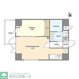 メインテラスウエノ 1LDKの間取図画像