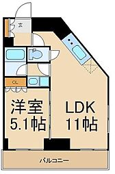 プラウドフラット小石川 1LDKの間取図画像