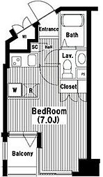 ガーラ文京本郷台 ワンルームの間取図画像