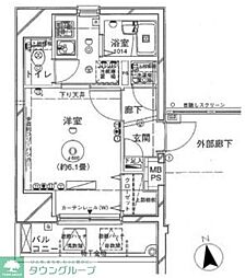 ヴェルト湯島 1Kの間取図画像