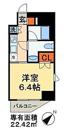グランフォース町屋 1Kの間取図画像