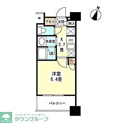 タワービューレジデンス吾妻橋 1Kの間取図画像