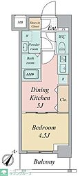 グランカーサ曳舟 1DKの間取図画像