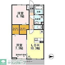 パークハイムMSK 2LDKの間取図画像