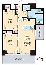 スイートヒルズお花茶屋 2LDKの間取図画像