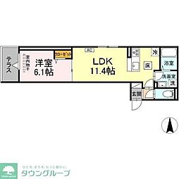グラナーデ六町 1LDKの間取図画像