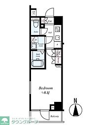 CREVISTA綾瀬2 1Kの間取図画像