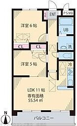 ルネシェスタ 2LDKの間取図画像