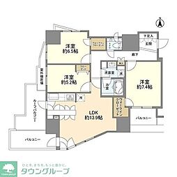 ランドシティ北千住 3LDKの間取図画像