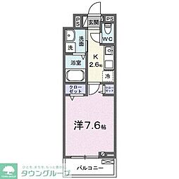 足立区竹の塚2丁目アパート 1Kの間取図画像