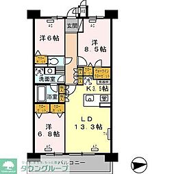 ロイヤルパークス西新井 3LDKの間取図画像
