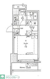リファイズエムエス ワンルームの間取図画像