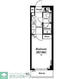 RisingPlace西新井 1Kの間取図画像