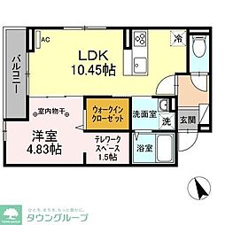 メゾングランシャリオ 1LDKの間取図画像