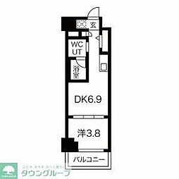 スパシエ千住大橋 1DKの間取図画像