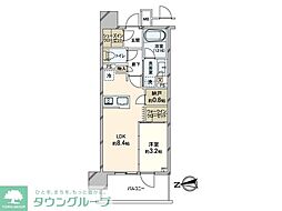 リビオレゾン北綾瀬 1SLDKの間取図画像