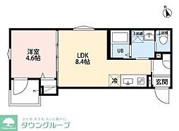 robot home 四ツ木 1LDKの間取図画像