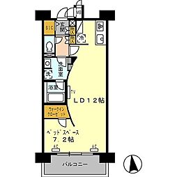 ロイヤルパークス西新井 ワンルームの間取図画像