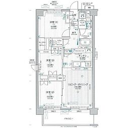 パレステージ青井ナチュラコート 3LDKの間取図画像