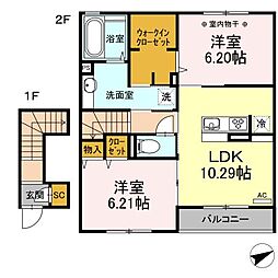 ジャーロピアザ 1LDKの間取図画像