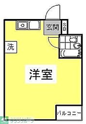 サンケイロイヤルコート竹の塚 ワンルームの間取図画像